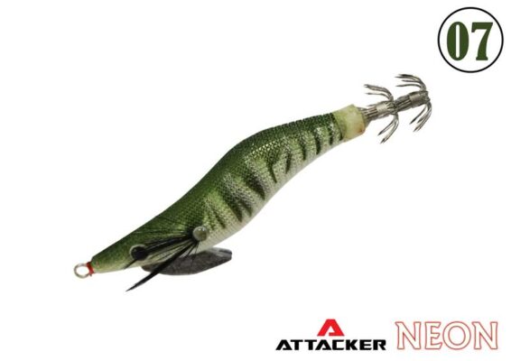โยกุ้งเรืองแสง เหยื่อปลอมตกหมึก ATTACKER “NEON SQUID JIG “ ขนาด 1.8และ 2