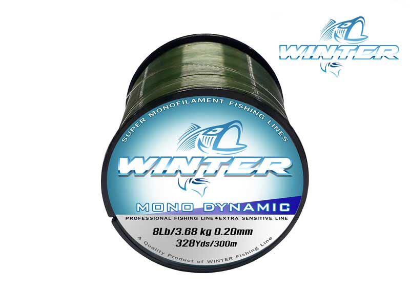 สายตกปลา สายเอ็นตกปลา WINTER “MONO DYNAMIC” ขนาด 8lbs 3.68kg 0.20mm 328Yds300M (Dark Green)