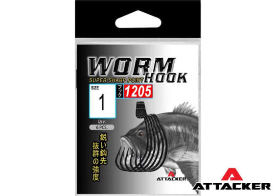 ตัวเบ็ดเกี่ยวหนอน เบ็ดเกี่ยวหนอนยาง Attacker Worm Hook 1205