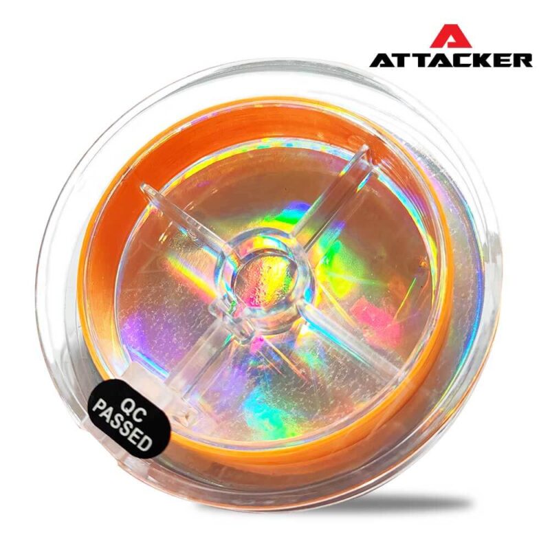 สายตกหมึก สายพีอี ถัก 8 ATTACKER NEON สีส้ม ขนาด 100M