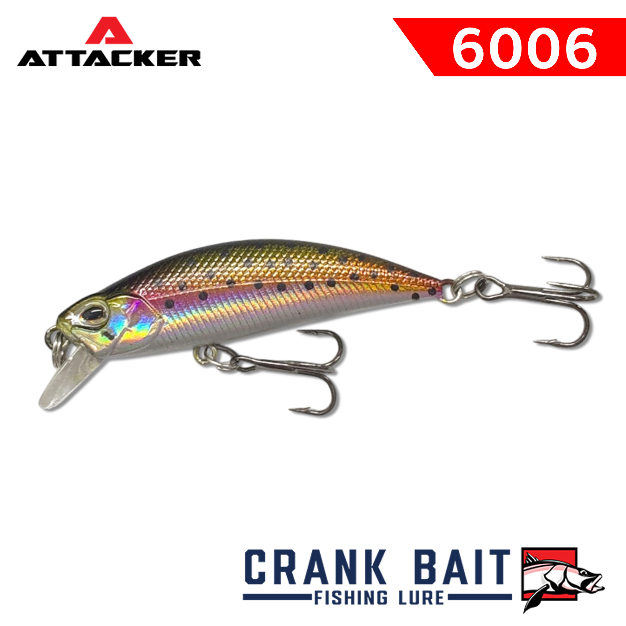 เหยื่อปลอม เหยื่อตกปลา ATTACKER CRANK BAIT Fishing Bait Lure 6006 SINKING - Image 4