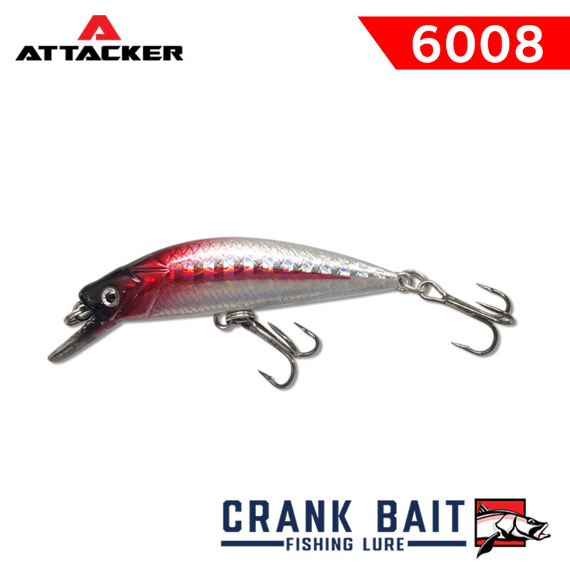 เหยื่อปลอม เหยื่อตกปลา ATTACKER CRANK BAIT Fishing Bait Lure 6008 SINKING
