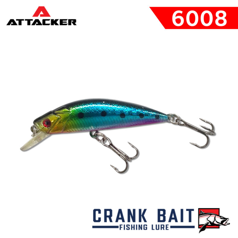 เหยื่อปลอม เหยื่อตกปลา ATTACKER CRANK BAIT Fishing Bait Lure 6008 SINKING