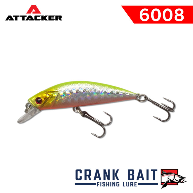เหยื่อปลอม เหยื่อตกปลา ATTACKER CRANK BAIT Fishing Bait Lure 6008 SINKING - Image 4