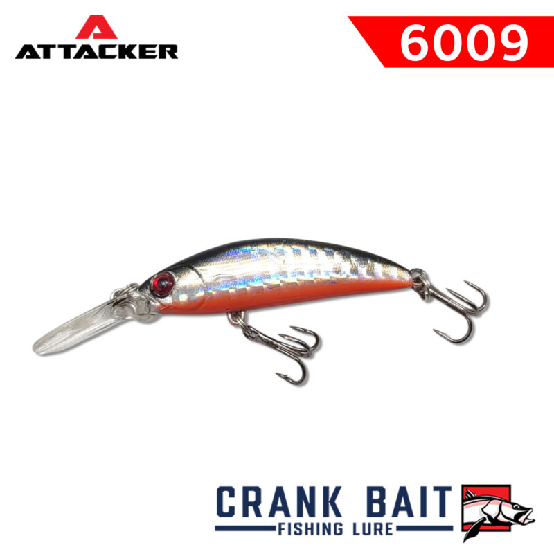 เหยื่อปลอม เหยื่อตกปลา ATTACKER CRANK BAIT Fishing Bait Lure 6009 SINKING